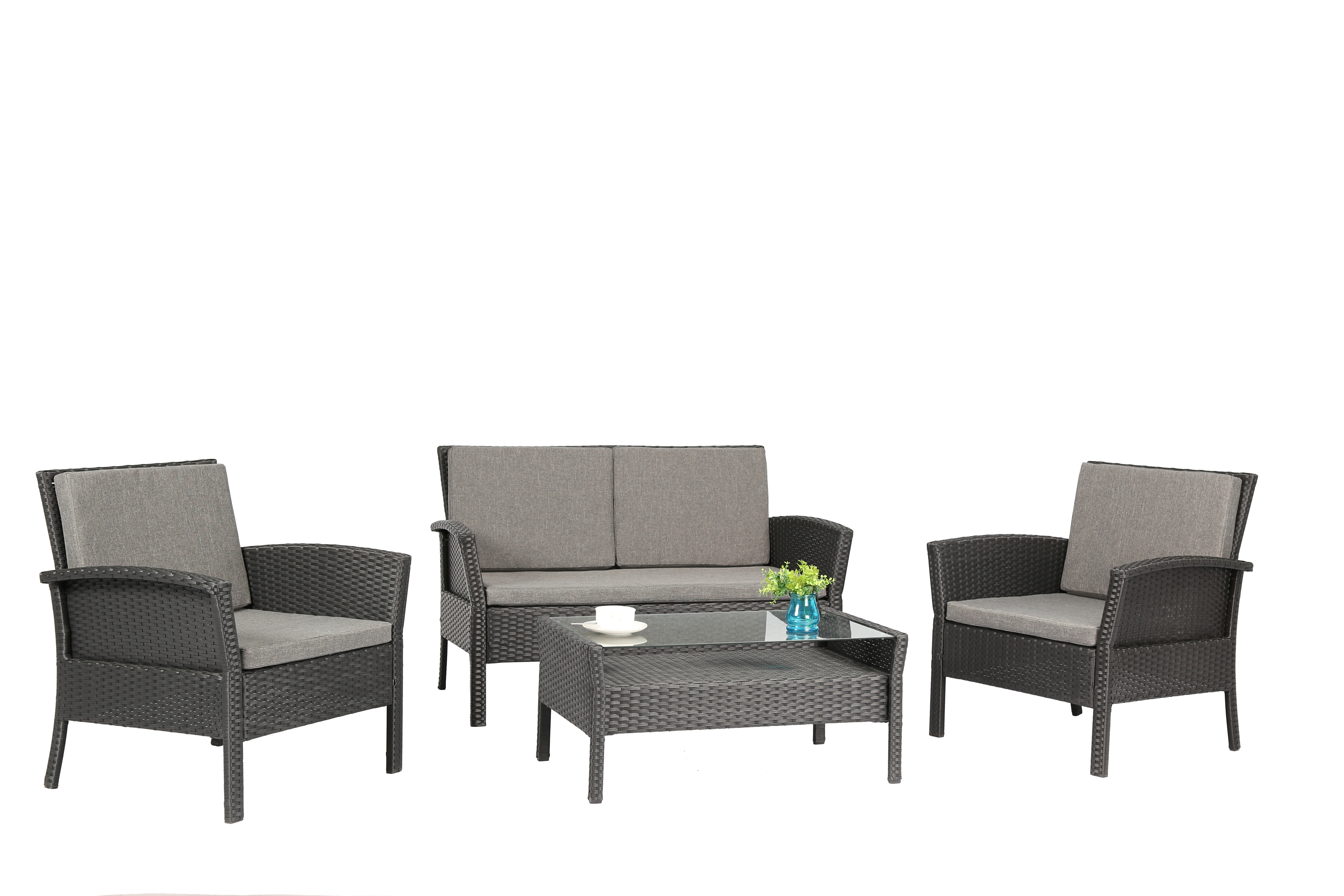 Magari Spiaggia Rattan Wicker Patio Set 4 Pieces Magari Home